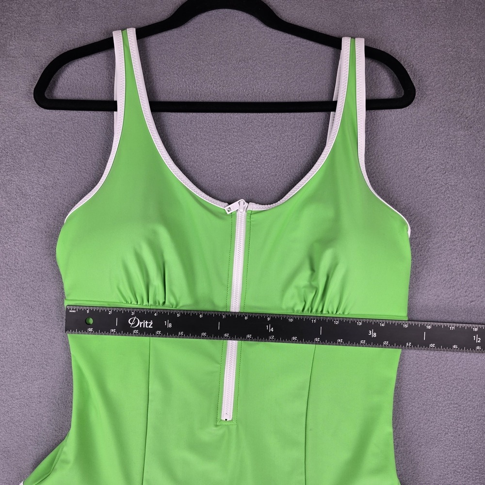 Tommy Hilfiger Swimsuit Womens 2XL Green White One Piece Zip Front UPF 50+ New - Picture 10 of 14